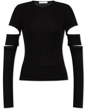 Helmut Lang Top With Detachable Sleeves - Black