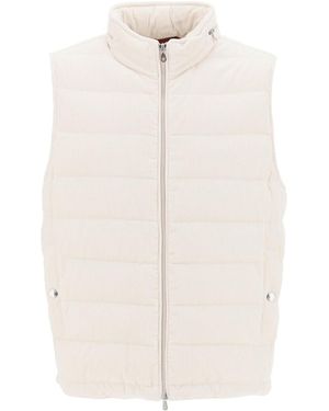 Brunello Cucinelli Milk Quilted Sleeveless Jacket Clothing - White