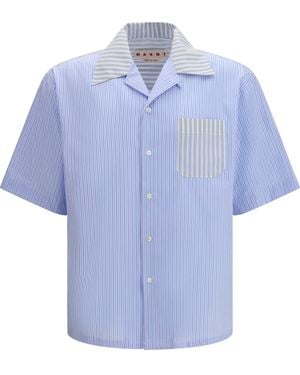 Marni Striped-Pattern Shirt Shirt - Blue