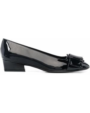 Ferragamo Buckle-Detail Ballerina Pumps - Black
