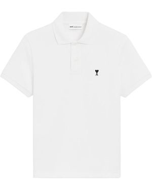 Ami Paris Ami T-Shirts And Polos Main Material Cotton - White