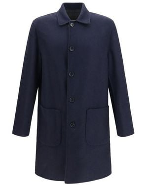 Etro Blue Wool Oves Aries Coat