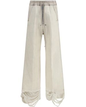 Rick Owens Wide Bela Trousers Denim Cotton Jean - Natural