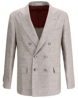 Brunello Cucinelli Linen Blazer - Grey