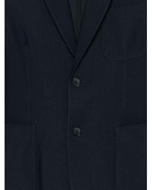 Giorgio Armani Icon Single-Breasted Blazer Jacket - Blue