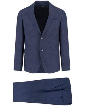 ZEGNA Single-Breasted Suit - Blue