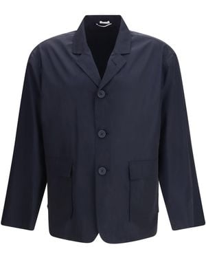 Thom Browne Packable Logo Print Jacket Polyester - Blue