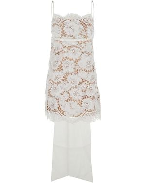 Self-Portrait Floral Lace Minidress in White | Lyst