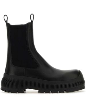 Jil Sander Leather Chelsea Ankle Boots - Black