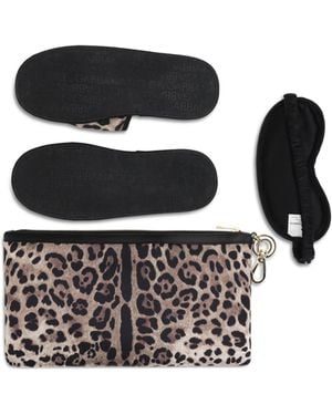 Dolce & Gabbana Leopard-Print Comfort Kit Polyester Slippers - White