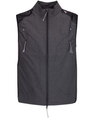 ROA Numb Pinstriped Commuting Vest Tshirt - Blue