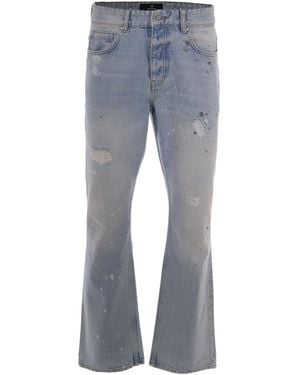 Represent Coastal Painted Wide-Leg Jeans - Blue