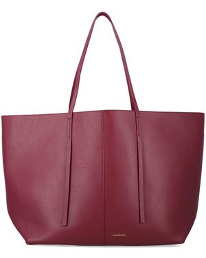 By Malene Birger Abilla Leather Tote Bag - Purple