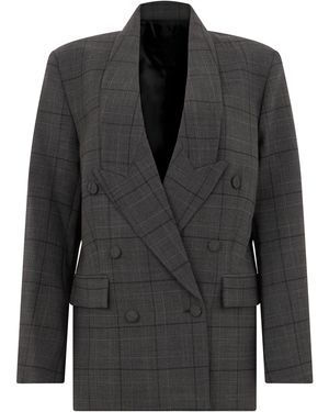 Coperni Double-Breasted Blazer Virgin Wool Blazers - Black