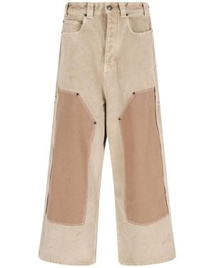 Balenciaga Ripped Off Baggy Jeans - Natural