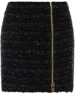 Balmain Tweed Mini Skirt - Black