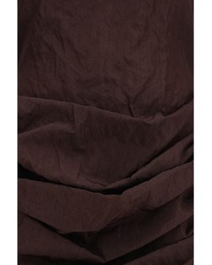 Magda Butrym Draped Mini Dress With High Collar - Brown