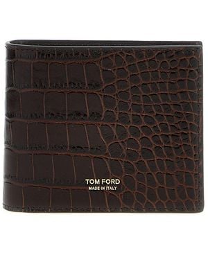 Tom Ford Embossed Bifold Wallet - Black