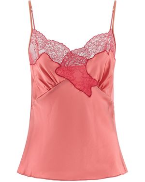 Vaillant Signature Lace Top Viscose Spandex Tops - Pink