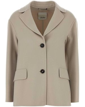 Max Mara Sand Wool Elfi Blazer - Natural
