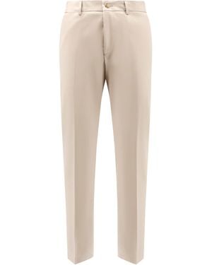 BOSS Cotton And Silk Trousers - Natural