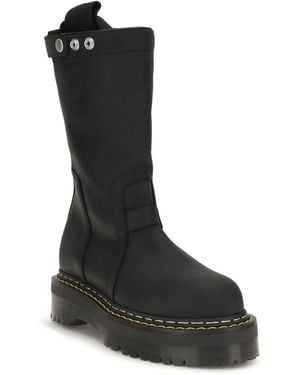 Rick Owens Quad Sole Pull-On Boots Upper: Nubuck; Sole: Rubber - Black