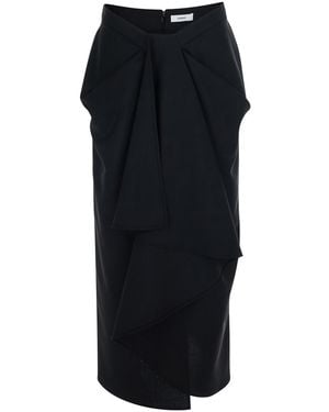Givenchy Pencil Skirt With Wrap Design - Black