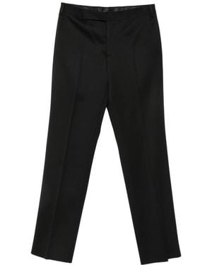 Lardini Pressed-Crease Straight-Leg Trousers - Black