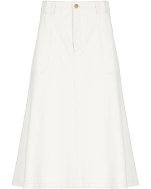 A.P.C. Ivory A-Line Cotton Skirt - White