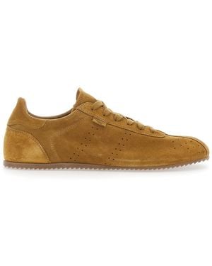 Ami Paris Trainers With Perforated Design And Embossed Logo On The Back - Brown