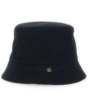Gucci Hat With Logo Plate, Cotton - Black
