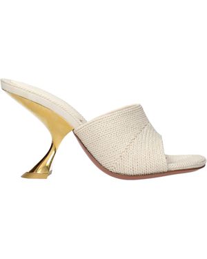 AMINA MUADDI Giorgia Mules Twisted Heel - Natural