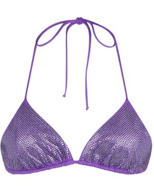 MC2 Saint Barth Annabelle Rhinestone Triangle Bikini Top - Purple
