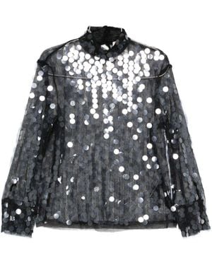 Semicouture Sequined Blouse - Black