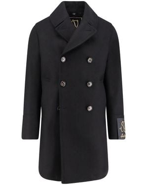 Sealup Double-Breasted Coat - Black