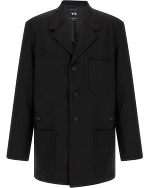 Y-3 Wool Blend Workwear Jacket - Black