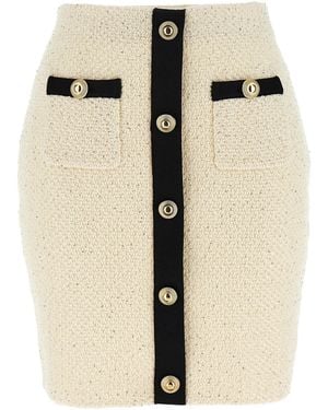 Self-Portrait Cotton Long Skirt - Natural