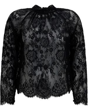 Self-Portrait Lace Blouse Polyamide Jacket - Black