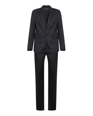 Tagliatore Virgin Wool Vesuvio Single-Breasted Suit - Black