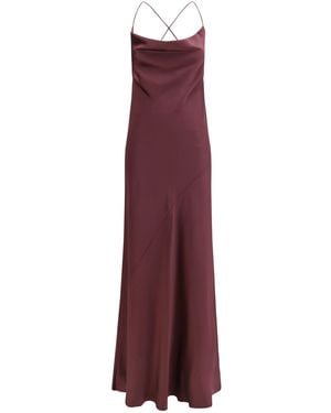 Pinko Farro Satin Dress Bordeaux - Purple
