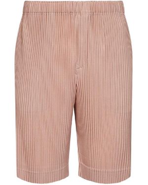 Homme Plissé Issey Miyake Bermuda Shorts Pleats - Pink
