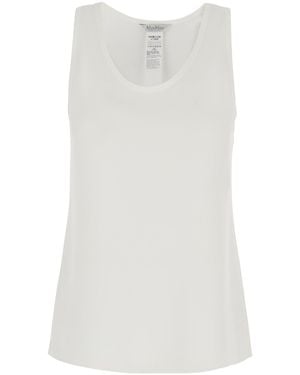 Max Mara Sleeveless Top Pavido Silk Tops - White
