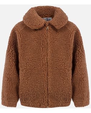 MC2 Saint Barth Girl Sherpa Bomber Coat Abel Camel Jacket - Brown