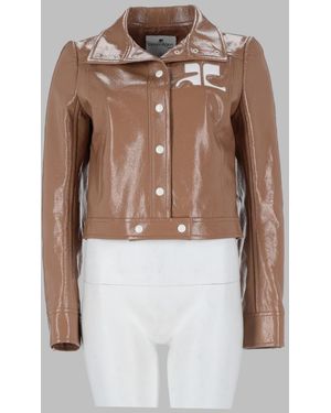 Courreges Vinyl Jacket Reedition Cotton - Brown