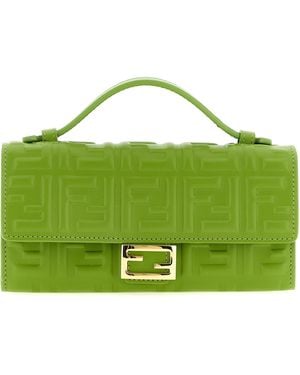 Fendi Continental Baguette Wallet On Chain Lamb Leather (Ovis Aries) Wallets, Card Holders - Green