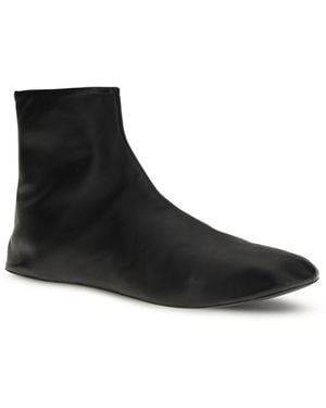 The Row Leather Ankle Boots Upper: Lambskin - Black