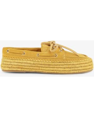 Paloma Barceló Loafers Penelope Suede Raffia - Yellow