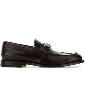 Gucci Dark Leather Loafers - Black