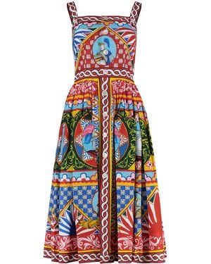 Dolce & Gabbana Printed Cotton Dress - Red