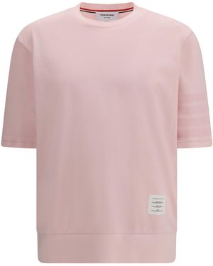Thom Browne 4-Bar Cotton Jersey T-Shirt - Pink
